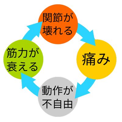 関節の変形と痛みの図