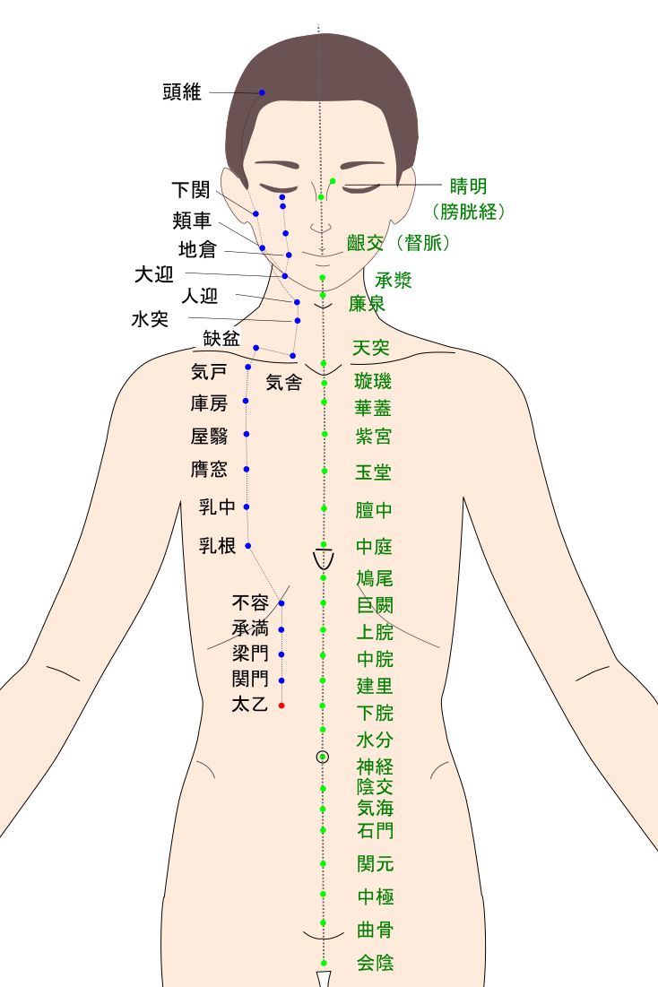 太乙（たいいつ）のツボ・経穴図