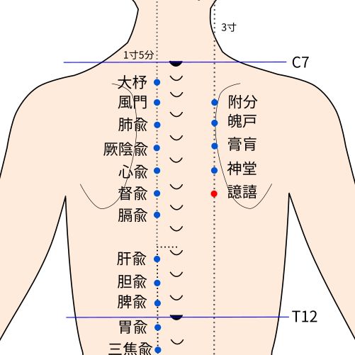 譩譆(いき)穴の経穴イラスト