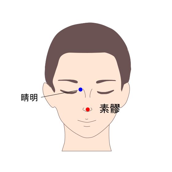 素髎(そりょう)穴イラストと督脈
