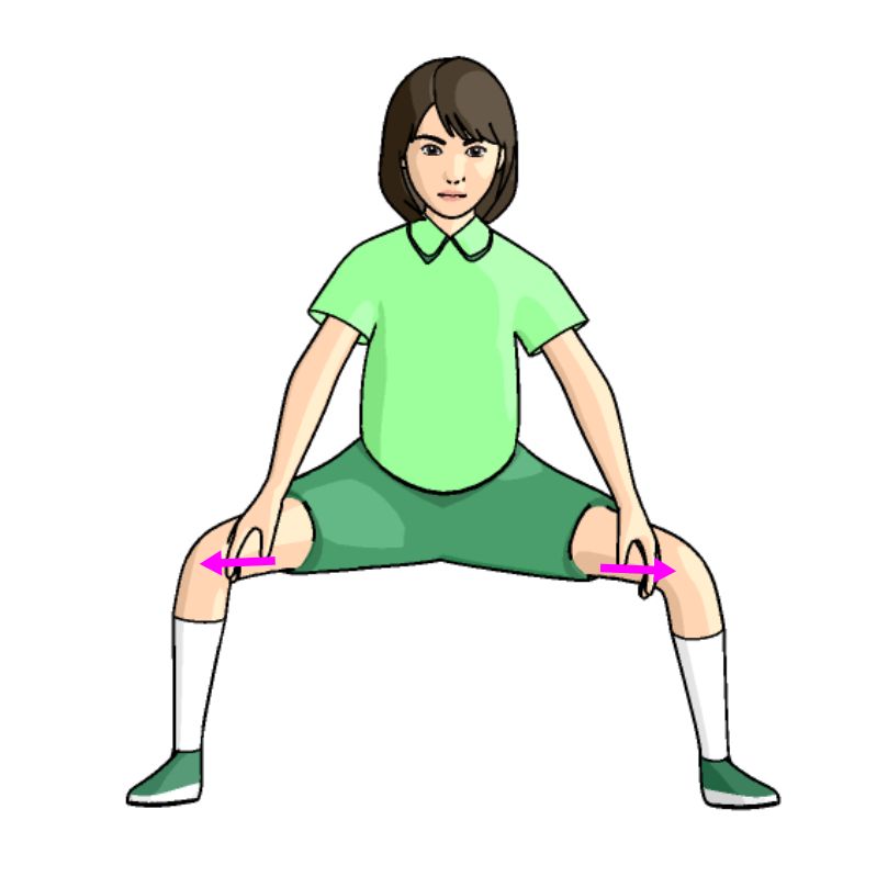 四股ポーズ・内転筋ストレッチ