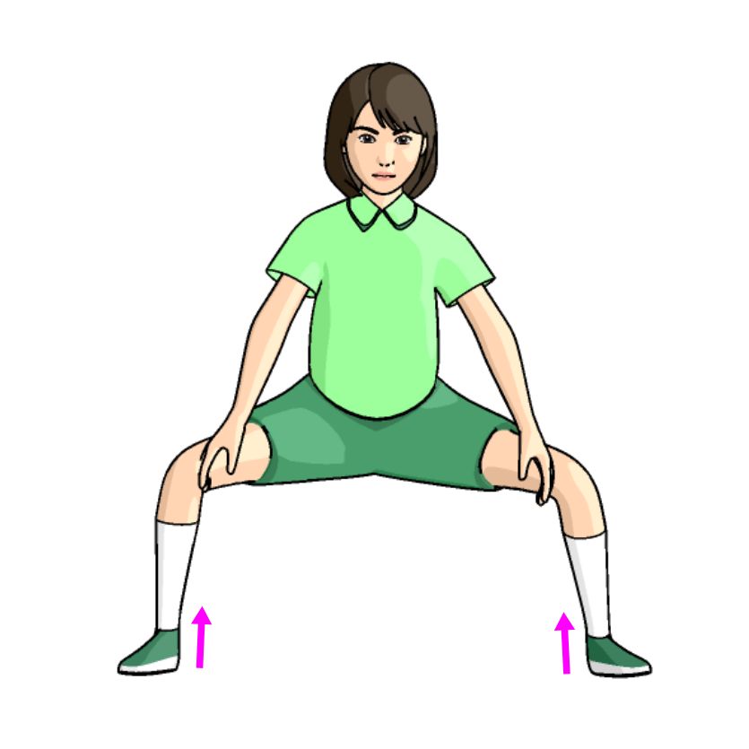 四股ポーズ・踵上げトレーニング