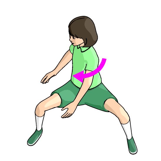 四股ポーズ・胸郭トレーニング