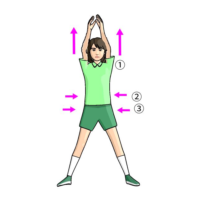 四股ポーズ・立位伸びトレーニング